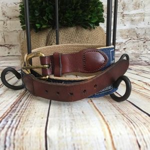 Docksides Anchor & Chain Leather Tab & Canvas Belt
